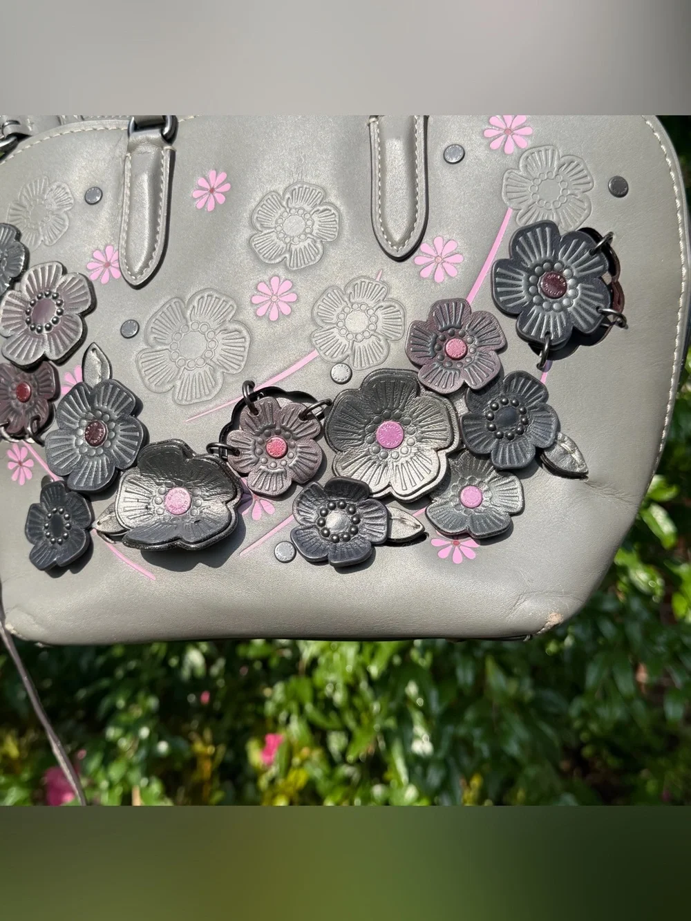 Coach Dakotah Satchel 22 With Linked Tea Rose 22855